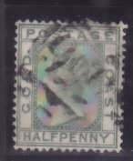 Gold Coast-Sc#11- id9-used 1/2p QV-1884-rainbow colours in scan created