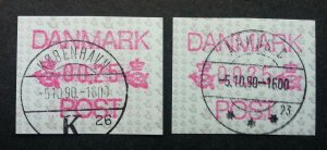 Denmark 1990 ATM (Frama Label stamp) CTO *different cancellation