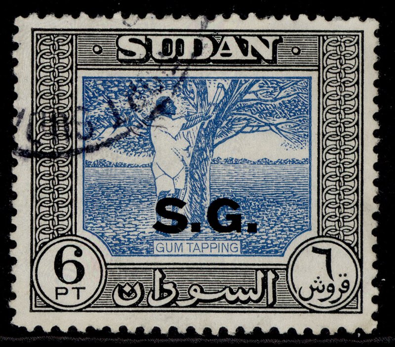 SUDAN GVI SG O79, 6p blue & black, FINE USED.