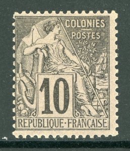 France Colonies 1881 Peace & Commerce 10¢ Black Sc# 50 Mint D670