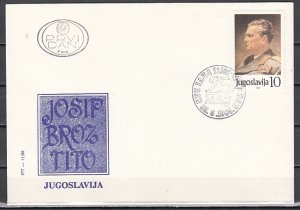 Yugoslavia, Scott cat. 1738. President Tito issue. First day cover. ^