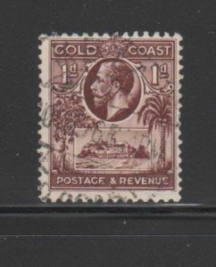 GOLD COAST #99  1928  1p KING GEORGE V  & CHRISTIANBORG CASTLE  F-VF  USED  a