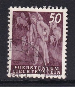 Liechtenstein  #254  used  1951  cattle raising 50c