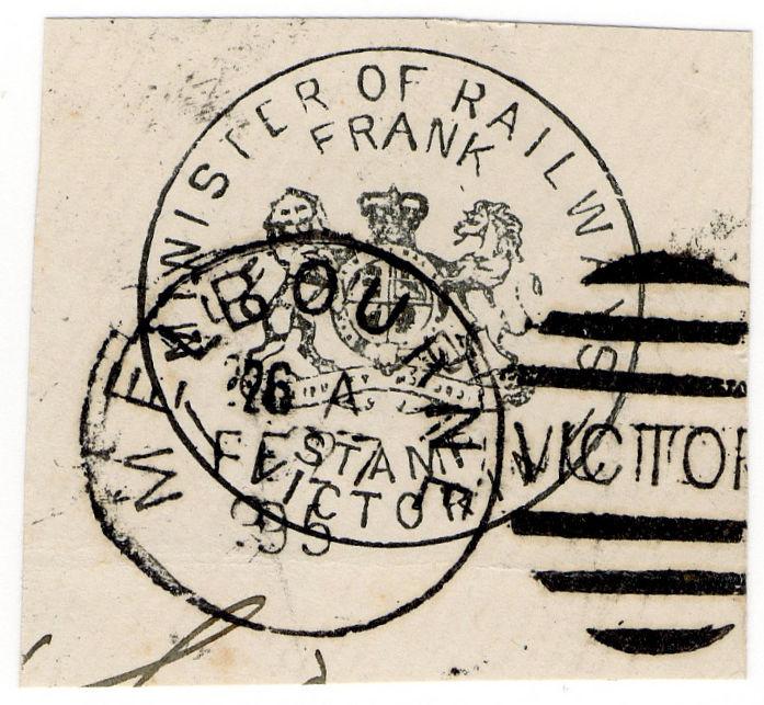 (I.B) Australia Postal : Victoria Frank Stamp (Minister of Railways)