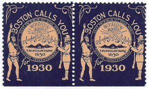 1930 Boston Calls You 300th Anniv. 1630-1930 Pr. Cinderella Poster Stamps MNH