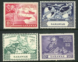 British Colony 1949 Sarawak Stamps UPU Complete Set Scott #176-79 MNH H141 ⭐⭐⭐