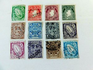 Ireland #106-17 Definitive Set, 1940-1942, 1/2 p to 1 shilling