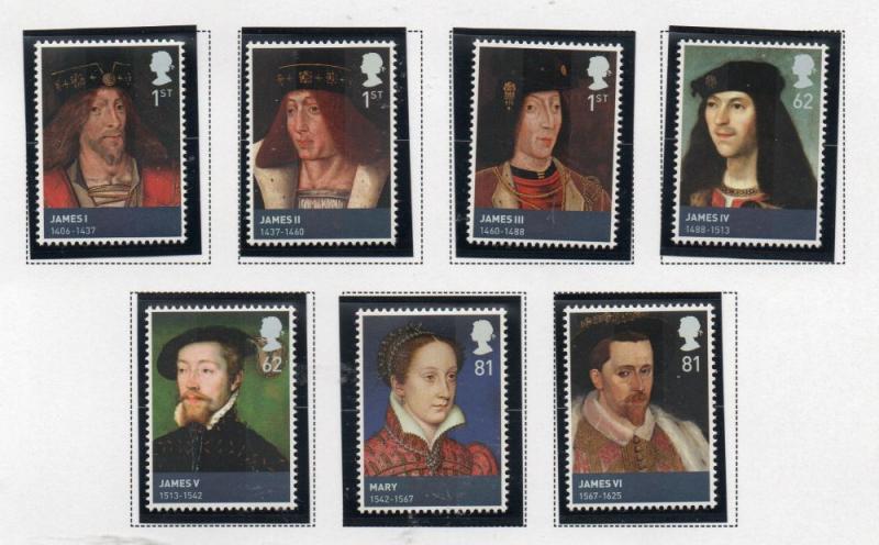 Great Britain Sc 2767-73 2010 House of Stewart stamp set mint NH