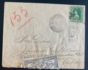 1915 Mexico City Mexico Rezagos Department  Cover Locally Used