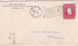 U.S. Second National Bank, Elmira, N.Y. 1953 Flag 2 Cancel Stamp Cover Ref 45249