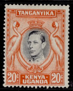 KENYA UGANDA TANGANYIKA GVI SG139b, 20c black and orange, LH MINT.