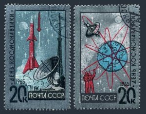 Russia 3022-3023,CTO.Michel 3042-3043. Cosmonauts' Day 04.12.1965,Foil.