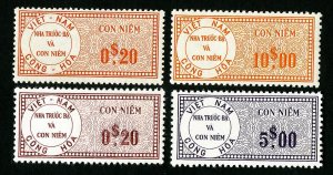 Vietnam Stamps Lot of 4 Different De La Rue Printings