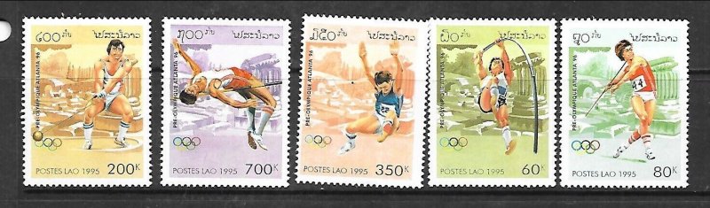 LAOS Sc 1221-25 NH issue of 1995 - OLYMPICS