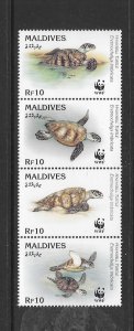 MALDIVES #2092 TURTLES WWF (SET 2) MNH