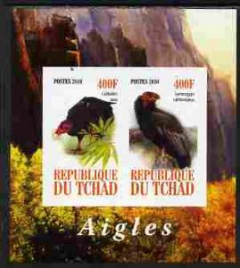 Chad 2010 Birds of Prey #1 imperf sheetlet containing 2 v...