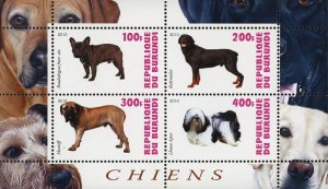 Mastiff Rottweiler Stamp Dog Pet Souvenir Sheet of 4 Mint NH