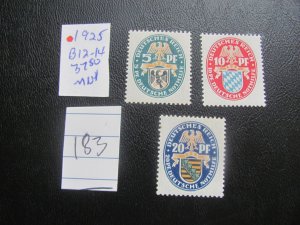 Germany 1925 MNH SC B12-14 SET  XF 45 EUROS (183)