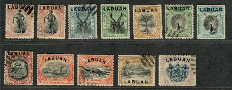 Labuan Sc#72-82 M+U/H/F-VF, Complete Set, Cv. $76.25