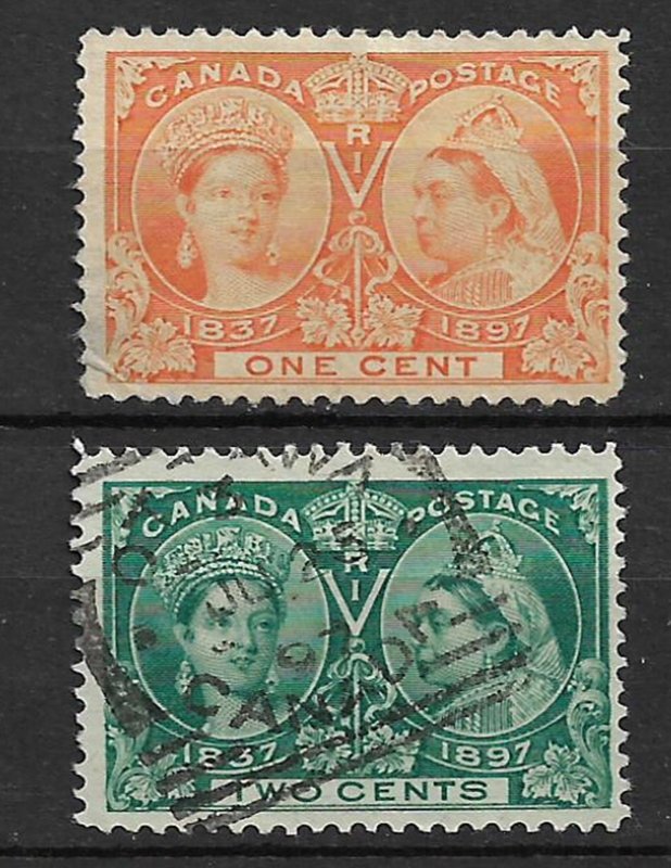 COLLECTION LOT OF # 51-2 CANADA 1897 CV=$45 (#51 UNUSED NO GUM)