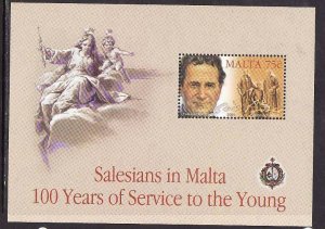 Malta-Sc#1158- id8-unused NH sheet-Salesians-2004-