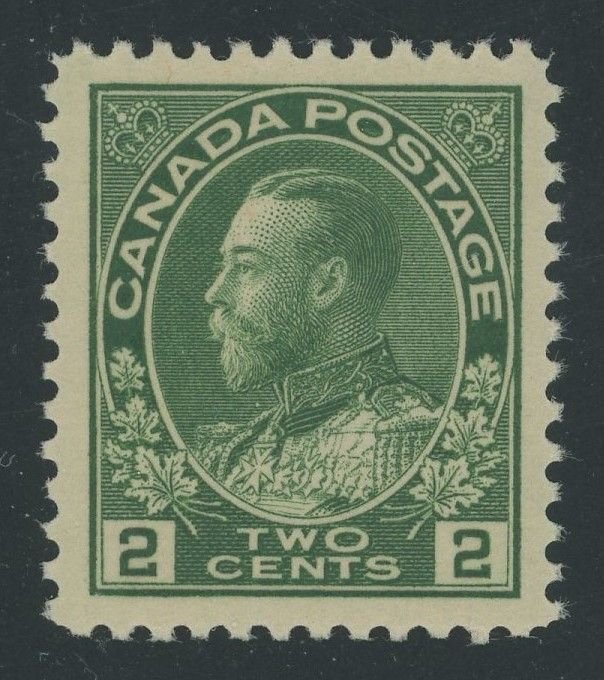 Canada 107e - 2 cent Admiral Dry Printing - VF/XF Mint never hinged