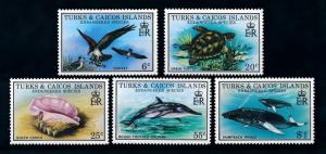 [79034] Turks & Caicos Islands 1979 Marine Life Turtle Dolphin Whale Bird  MNH