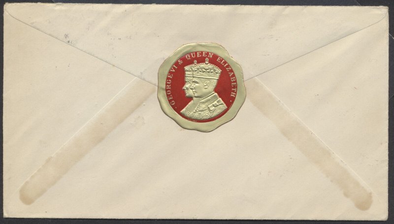 1939 #246-248 Royal Visit FDC Old Authors Shop Cachet Cinderella Label Flag Cxl