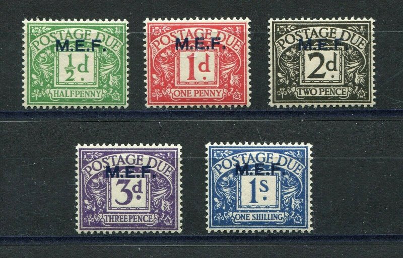 KGVI BRITISH MIDDLE EAST FORCES 1942 POSTAGE DUE SET SCOTT J1-J5 PERFECT MNH