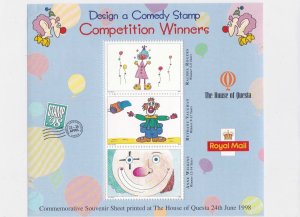 DESIGN A COMEDY COMPETITION WINNERS SHEET 1998   UNMOUNTED MINT