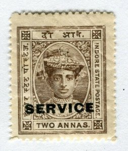 INDIAN STATES; INDORE 1904-06 early local issue Mint hinged SERVICE 2a. value