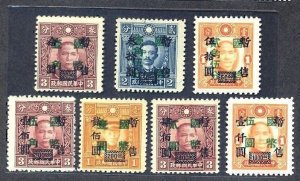 China 1945 Shanghai Union 1st Surch. CNC in Green Color (7v Cpt) MNH