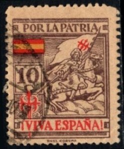 1936 Spanish Civil War Provincial Tax Viva Espana Por La Patria 10 Cents Used