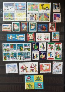 US CHRISTMAS SEAL 47 Different Holiday Stamp Lot MNH OG Mint Unused  T6746