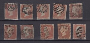 GB QV 1841 1d Red Imperf Unchecked Collection Of 10 BP9030