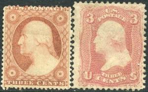 #26, #65 F-VF OG HINGED, LH CV $235.00 BN5968