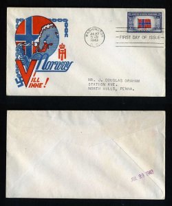 # 911 First Day Cover with Cachet Craft cachet Washington, DC 7-27-1943