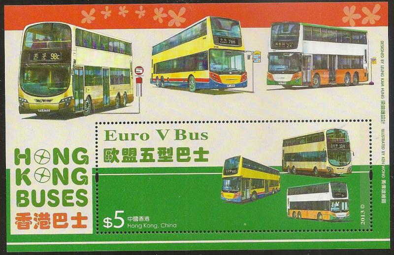 Hong Kong 2013 Buses $5 sheetlet MNH