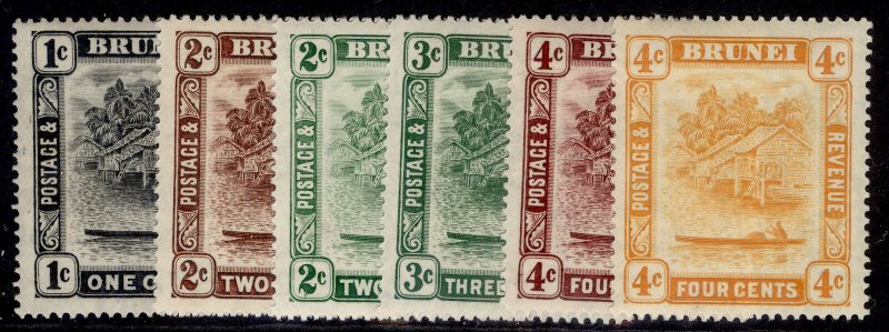 BRUNEI GV SG60-65, 1924-37 SHORT set, M MINT. Cat £13.