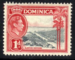 Dominica 1938 - 47 KGV1 1d Layou River MM SG 100 ( F1308 )