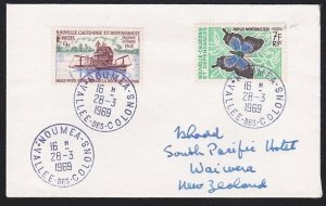 NEW CALEDONIA 1969 cover NOUMEA / VALLEE DES COLONS cds in violet..........B2484