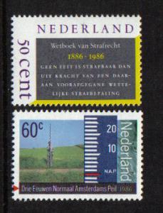 Netherlands   #676-677  MNH 1986  penal code and datum ordinance