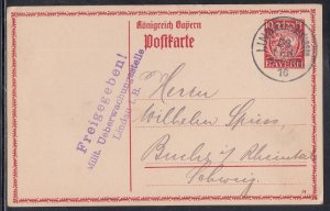 Bavaria - Feb 28, 1916 Domestic Stationary Card