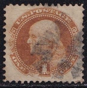 US 112 (used) 1¢ Benjamin Franklin, buff (1869)