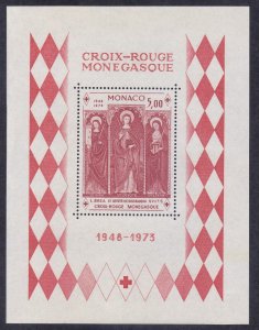 Monaco 864 MNH 1973 Saints Barbara , Devote & Agatha Souvenir Sheet by Brea VF