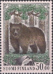 Finland Finnland Finlande 1989 Brown bear high face value definitives stamp MNH