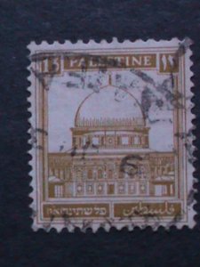 ​PLASTINE 1927- SC#75-MOSQUE OF OMAR- USED FANCY CANCEL VF 96 YEARS OLD