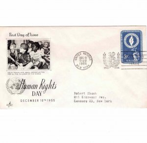 United Nations 1955 FDC Sc 39 Human Rights Day UN First Day Cover Artcraft