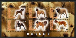 CONGO B. - 2013 - Dogs #2 - Perf 6v Sheet - Mint Never Hinged