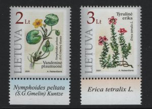 Lithuania #693-694  MNH  2001  flowers